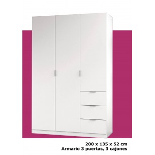 Armario 3 puertas 3 cajones