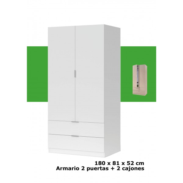 Armario 2 puertas 2 cajones