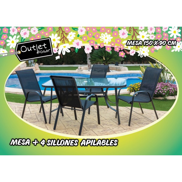 Conjunto Jardín Venecia (Mesa + 4...