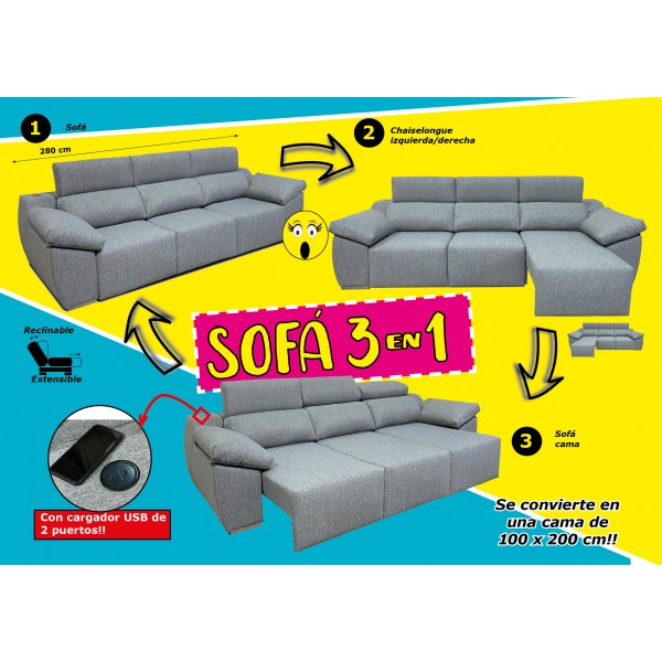Sofá 3 en 1 - Leire