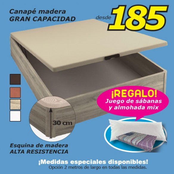 Canapé madera gran capacidad + REGALO!